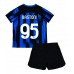 Inter Milan Alessandro Bastoni #95 Dětské Oblečení Domácí Dres 2023-24 Krátkým Rukávem (+ trenýrky)